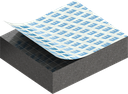 Zellgummi  8 x 25 mm, EPDM schwarz dehnungsfrei und selbstklebende Montagehilfe