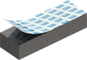 Zellgummi 6 x 10 mm, CR schwarz dehnungsfrei und selbstklebende Montagehilfe