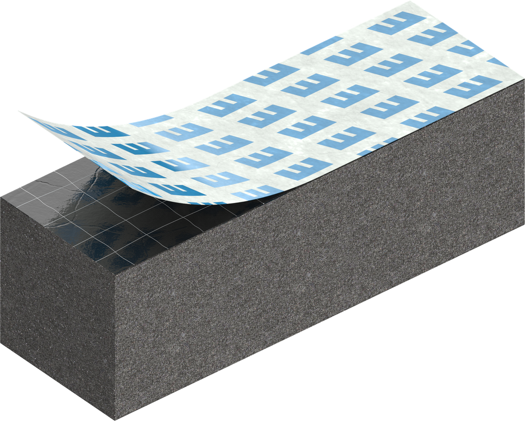 Zellgummi 10 x 10 mm, CR schwarz dehnungsfrei und selbstklebende Montagehilfe