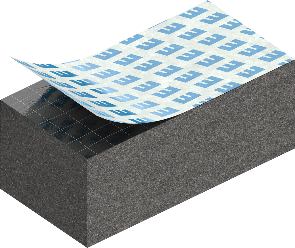 Zellgummi 12 x 15 mm, CR schwarz dehnungsfrei und selbstklebende Montagehilfe