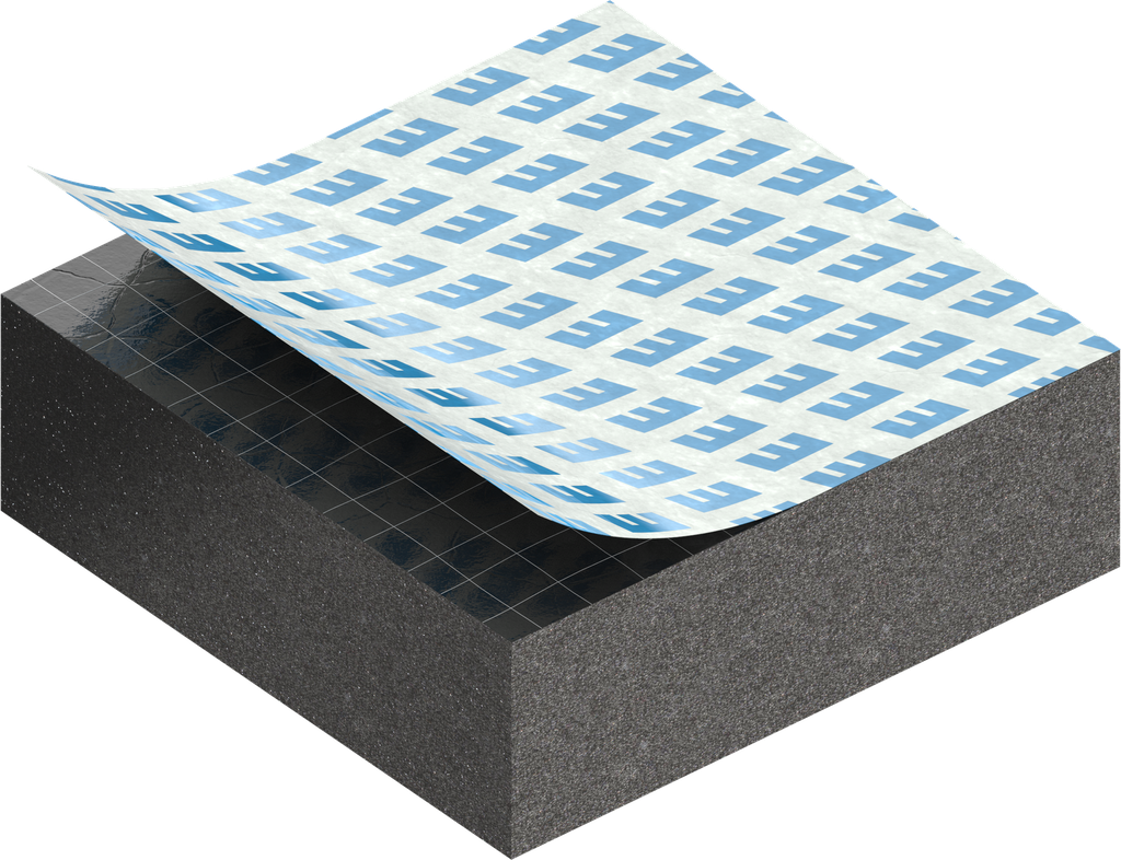 Zellgummi 10 x 30 mm, CR schwarz dehnungsfrei und selbstklebende Montagehilfe