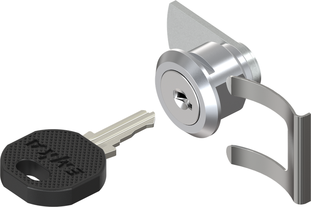 Cylinder quarter turn, keyed different, Zinc die chrome-plated