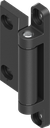 Bisagra 2D 180°, zamak recubierto de polvo negro