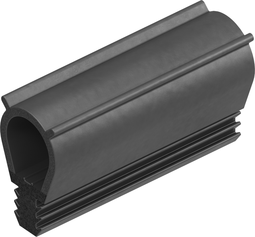 Dichtprofil aus Brandschutzmaterial, Moosgummi EPDM; Klemmprofil EPDM 60 ± 5 Shore A schwarz, Mischungen ES60FR und ES06 FR