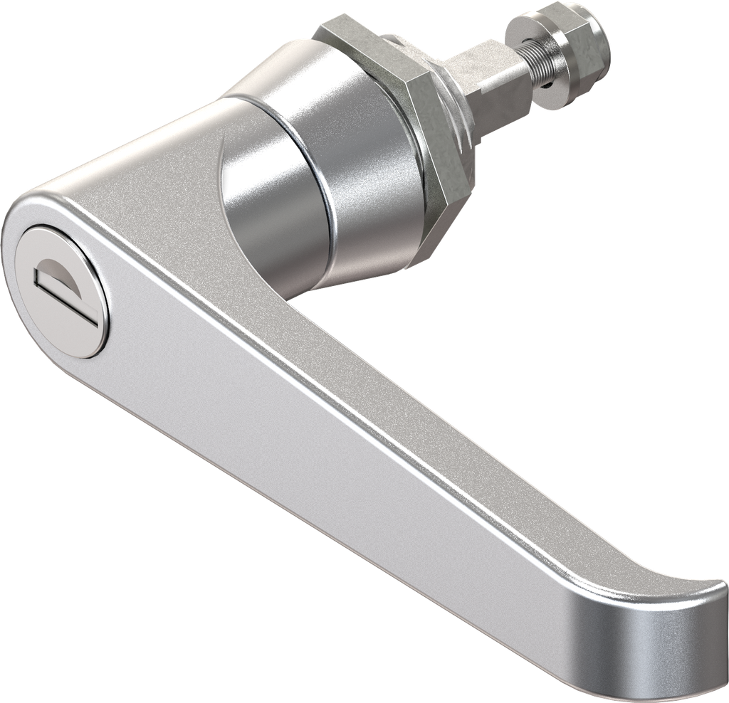 poignée bec de cane clé différente, zamak chromé