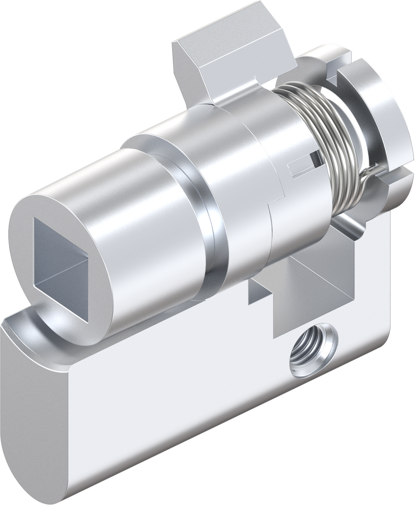 Profile half cylinder with insert square female 8, Zinc die chrome-plated