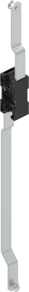 Stangenslot voor platte sluitstang, polyamide zwart en aluminium