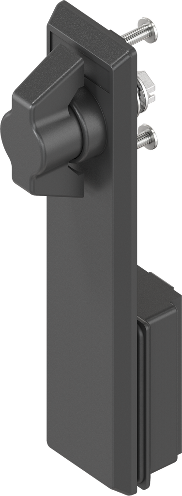 Escutcheon with wing knob, non-keyed, Polyamide black and zinc die black powder-coated