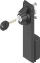 capotage avec papillon clé différente, polyamide noir et zamak époxy noir