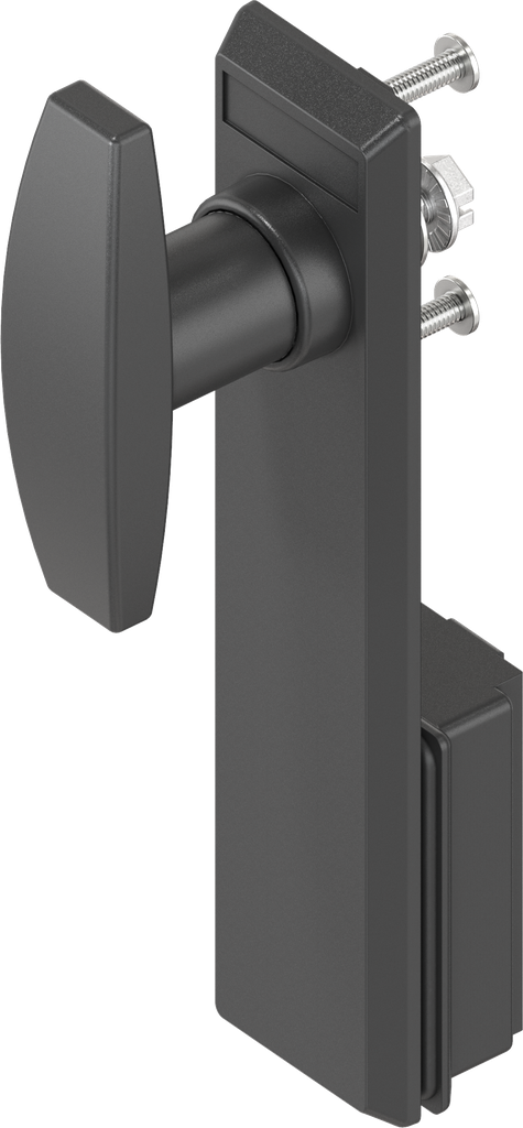 Embellecedor con asa en T, sin llave, poliamida negro y zamak recubierto de polvo negro