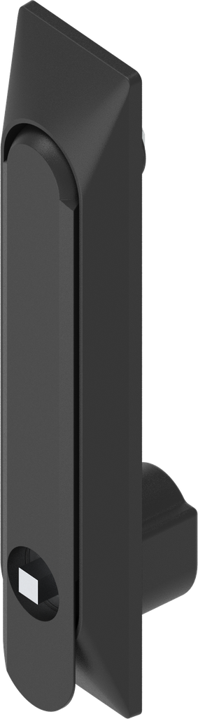 Maneta giratoria 1150 con embellecedor universal con inserto cuadradillo 6, poliamida GF negro