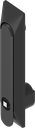 poignée escamotable 1 150 avec embase universelle avec rotor carré 6, polyamide et zamak époxy noir