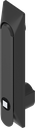 poignée escamotable 1 150 avec embase universelle avec rotor carré 8, polyamide GF noir