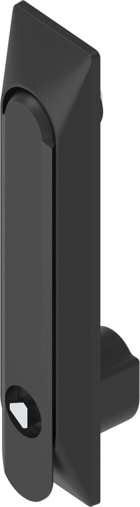 Maniglia girevole 1150 con incavo universale con inserto triangolo 8, poliammide e zama nero verniciato a polvere