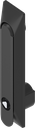 poignée escamotable 1 150 avec embase universelle avec rotor triangle 8, polyamide et zamak époxy noir