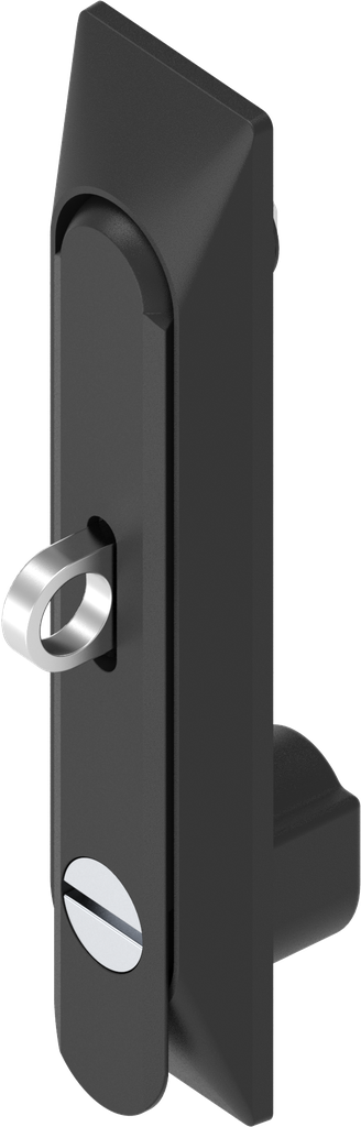 Maniglia girevole 1150 con incavo universale con inserto intaglio 2x4 e per lucchetto, poliammide e zama nero verniciato a polvere