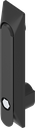 Schwenkgriff 1150 mit Universalmulde mit Betätigung Außen-Sechskant SW 11, Polyamid und GD-Zn schwarz gepulvert