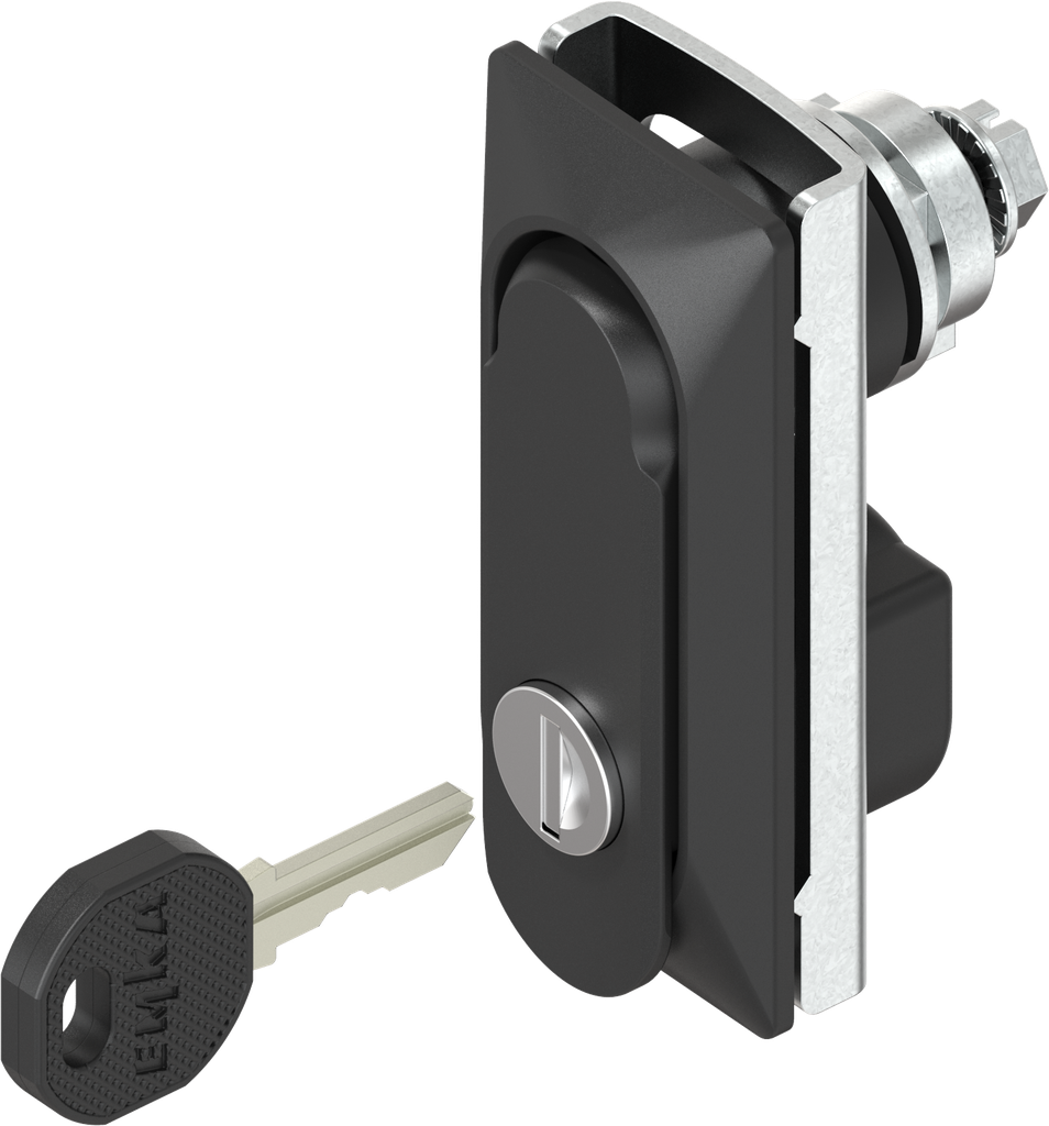 Swinghandle 1152 with compression, keyed different, Polyamide GF black