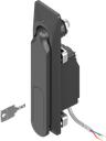 poignée escamotable 1154 avec déverrouillage électromagnétique et ouverture de secours clé EH 6993, zamak époxy noir