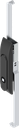 Swinghandle with rods with insert square 7, Zinc die black powder-coated