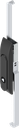 poignée escamotable avec crémones avec rotor triangle 8, zamak époxy noir