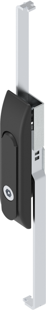 Maneta giratoria con varillas con inserto hexágono interior SW 8 con pasador, zamak recubierto de polvo negro