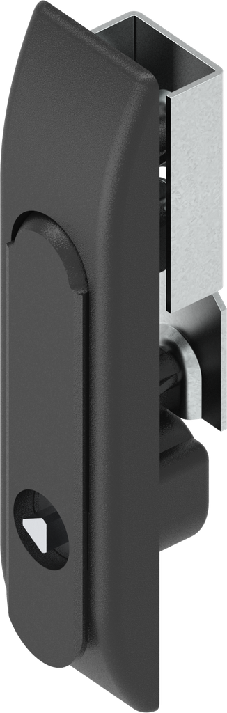 Zwenkgreep voor sluitstangen met bediening driekant 7, polyamide en GD-Zn (Zamak) zwart gepoedercoat