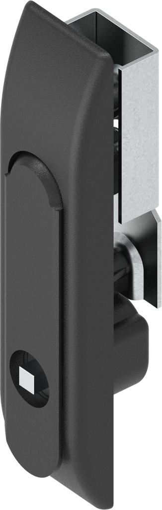 Maneta giratoria para varillas con inserto cuadradillo 6, zamak recubierto de polvo negro