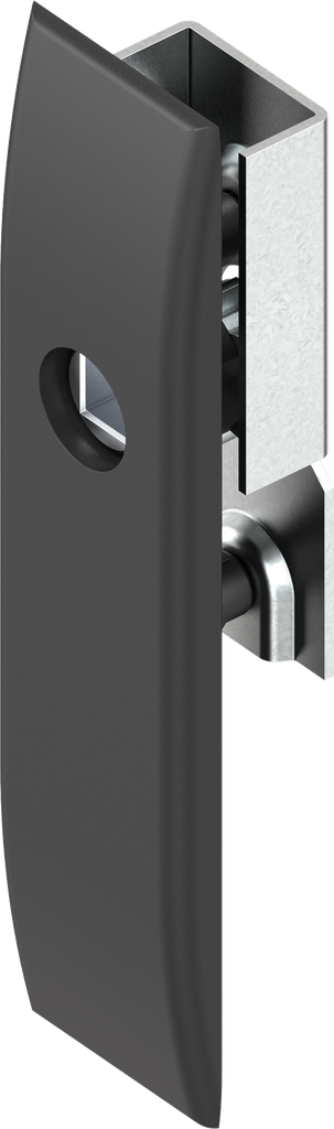 Mostrina per aste per serratura con inserto quadro incassato 8, poliammide GF nero