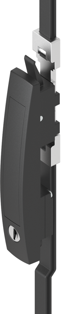 système de fermeture à traction complet avec 2 points de fermeture clé différente, polyamide GF noir