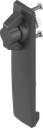 capotage long avec papillon sans clé, polyamide noir et zamak époxy noir