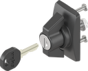 capotage court avec papillon clé EK 333, polyamide noir et zamak époxy noir