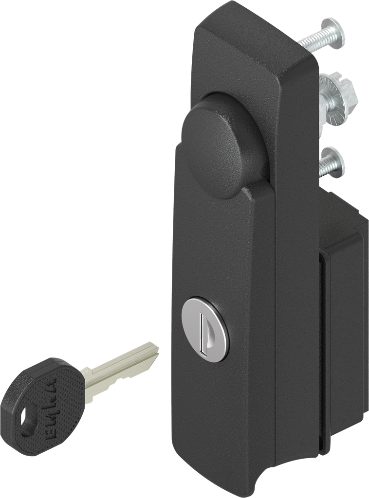 Swinghandle, small version, with round cylinder, keyed different, Polyamide GF black