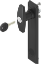 capotage 2153 avec poignée en T clé différente, polyamide noir et zamak époxy noir