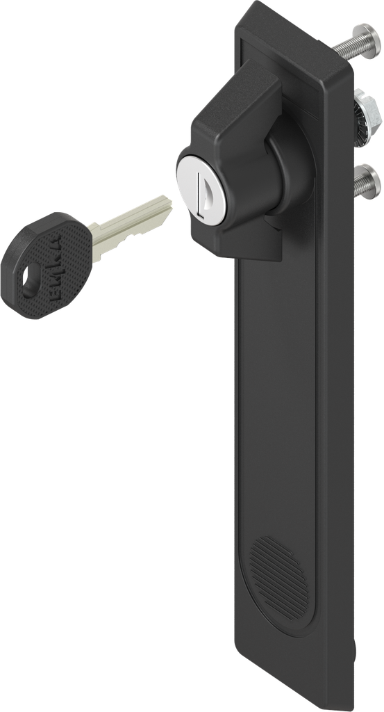 capotage 2153 avec papillon clé EK 333, polyamide noir et zamak époxy noir