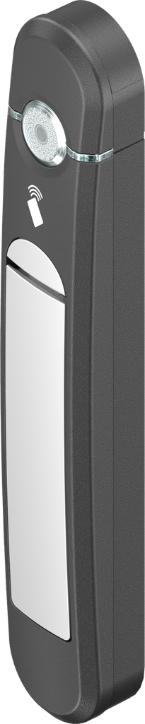 Zwenkgreep AGENT E draadloos met RFID kaartlezer 13,56 MHz, Zamak gepoedercoat in wit aluminium en polyamide GV zwart