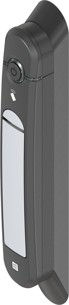 Maneta giratoria Agent E Wireless con lector de tarjetas RFID 13,56 MHz, zamak recubierto de polvo aluminio blanco y poliamida GF negro