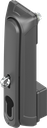 Maniglia girevole "lunga" per lucchetto con modulo per profilo mezzo-cilindro 40 mm (A = 30 mm), poliammide GF nero