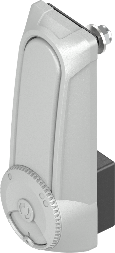 Maneta giratoria de doble cilindro"corta" para cilindro perfilado 40 mm y 45 mm (A = 30 mm y 40 mm), poliamida GF gris RAL 7038