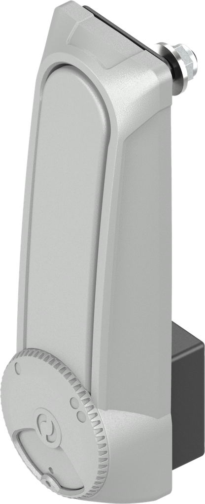 Maneta giratoria de doble cilindro"larga" para cilindro perfilado 40 mm y 45 mm (A = 30 mm y 40 mm), poliamida GF gris RAL 7038