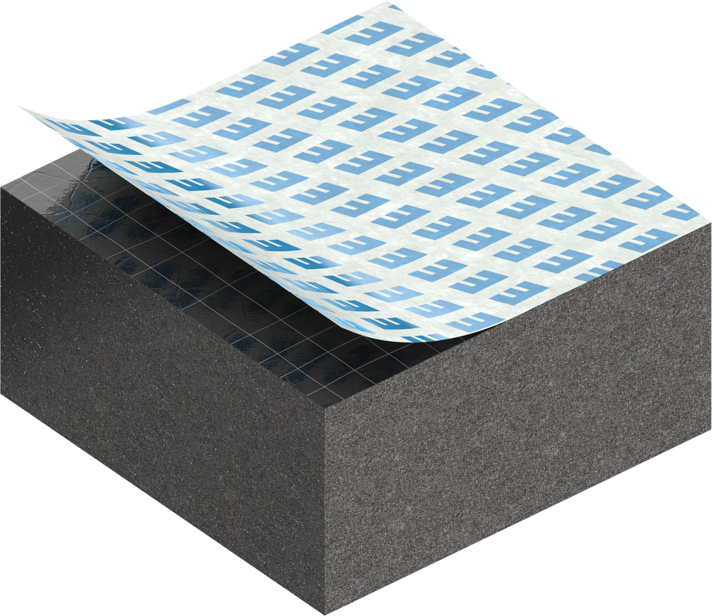 Zellgummi 15 x 30 mm, EPDM schwarz dehnungsfrei und selbstklebende Montagehilfe