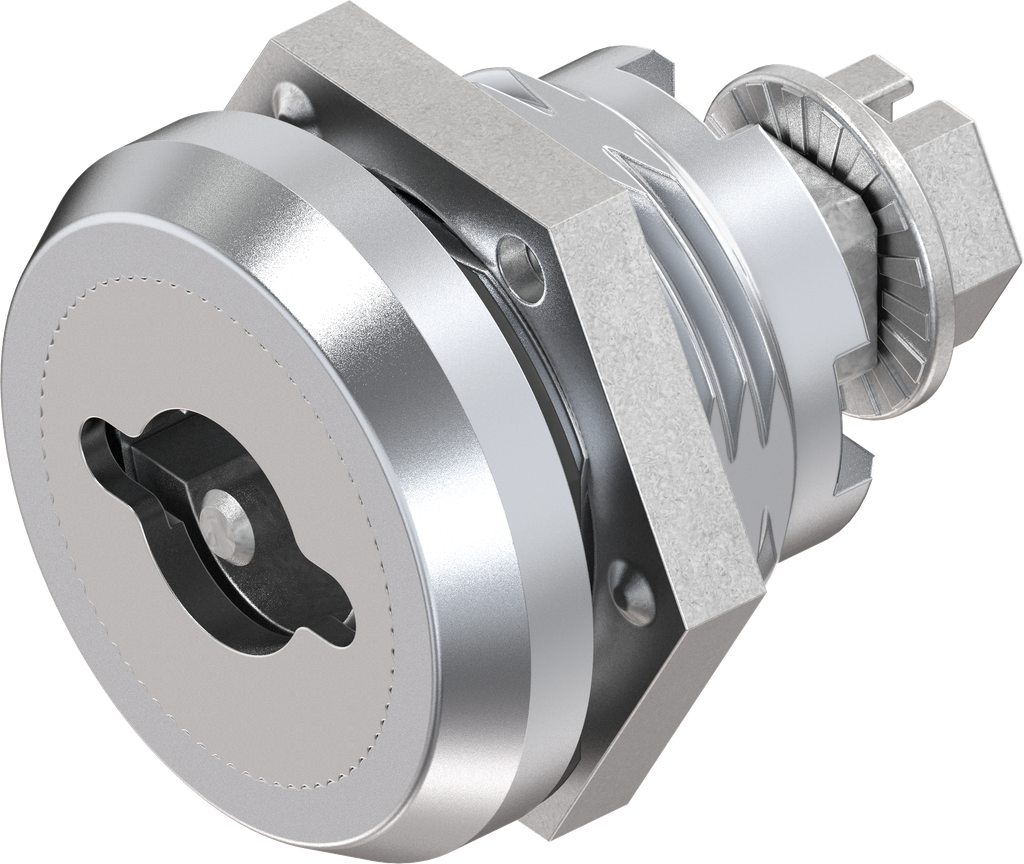 Chiusura 1/4 di giro di sicurezza doppia aletta 3 versione sinistra, ottone e zama cromato