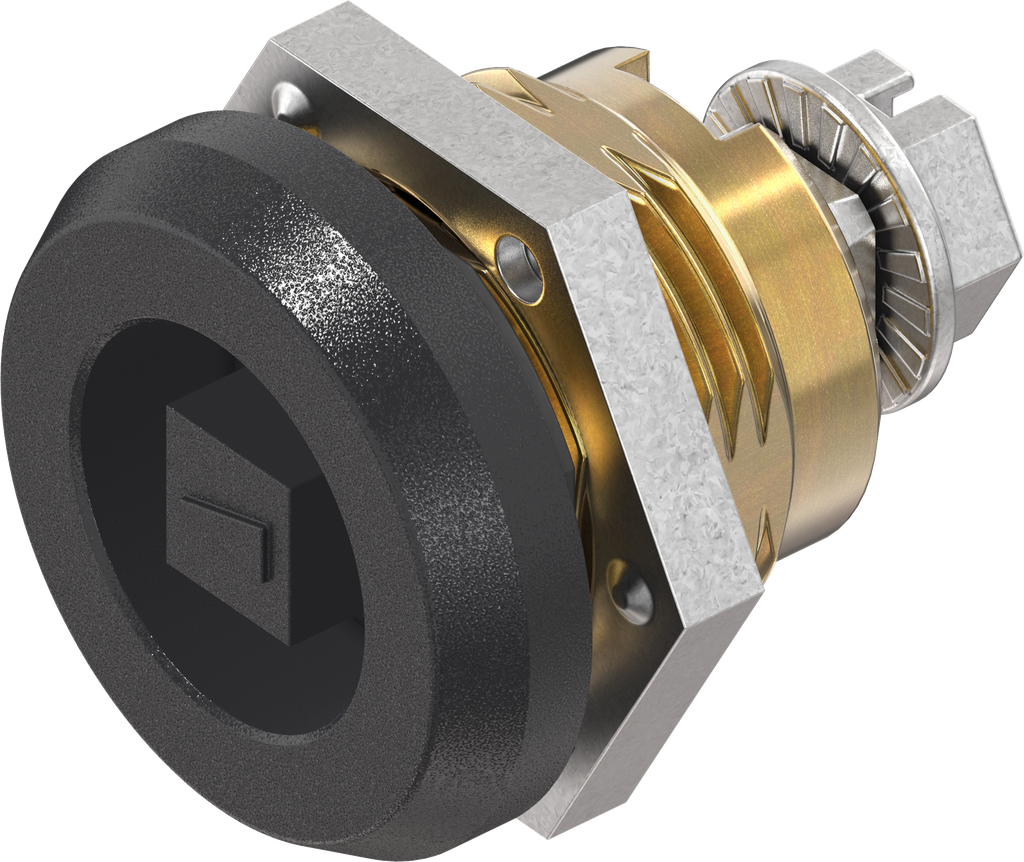 Safety quarter turn square 7, Brass and zinc die black powder-coated