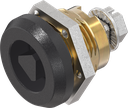 Safety quarter turn triangular 8, Brass and zinc die black powder-coated