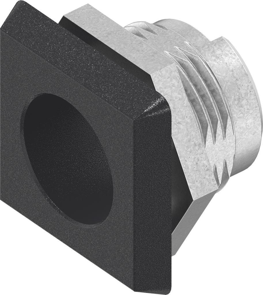 Carcasa, zamak recubierto de polvo negro