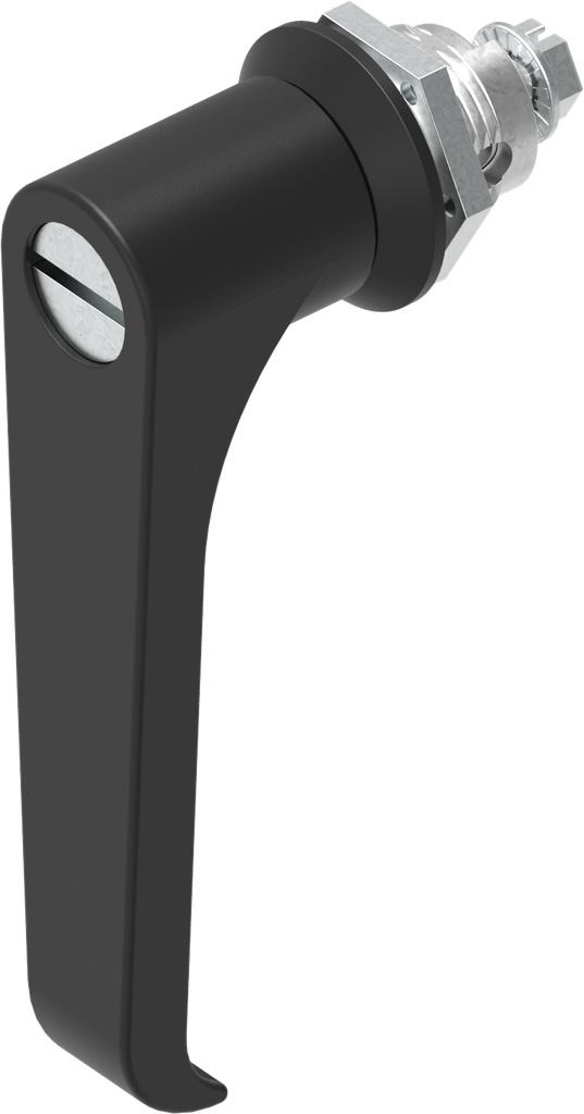 Chiusura 1/4 di giro con maniglia a L intaglio 2x4, zama nero verniciato a polvere