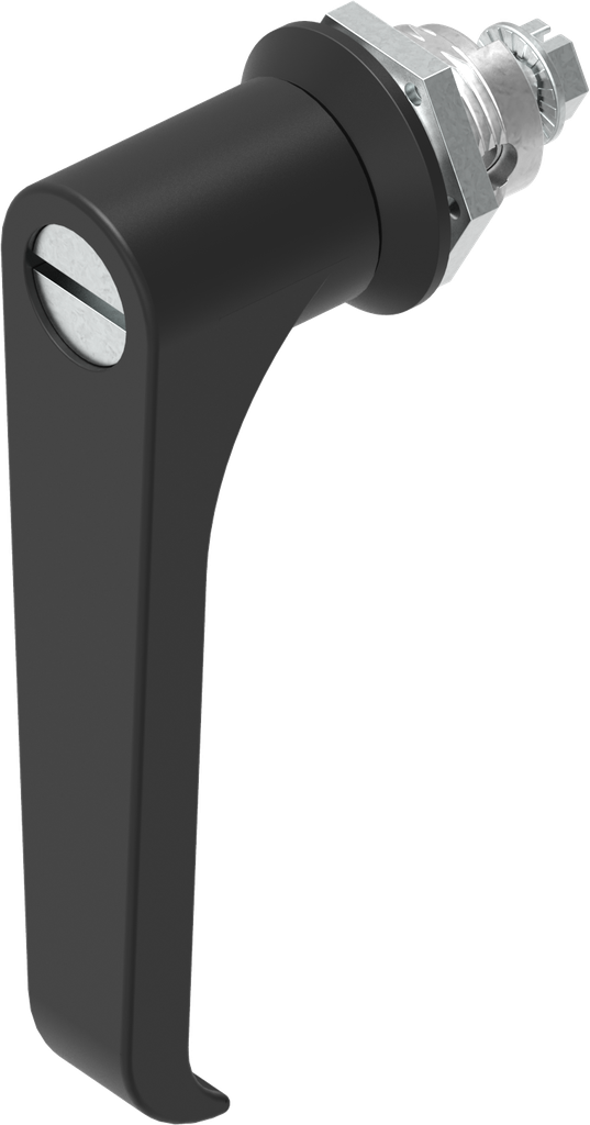 L-handle quarter turn with slot 2 x 4, Zinc die black powder-coated