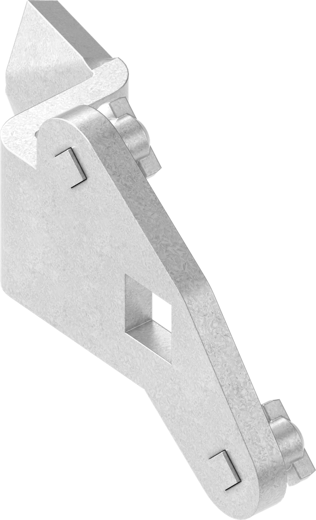 Lengüeta con conexión de varillas, derecha, acero galvanizado