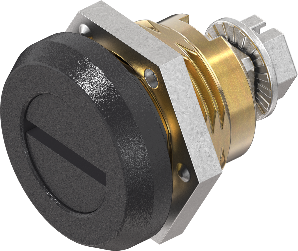 Trilvast slot sleuf 2x4, messing en zamak zwart gepoedercoat