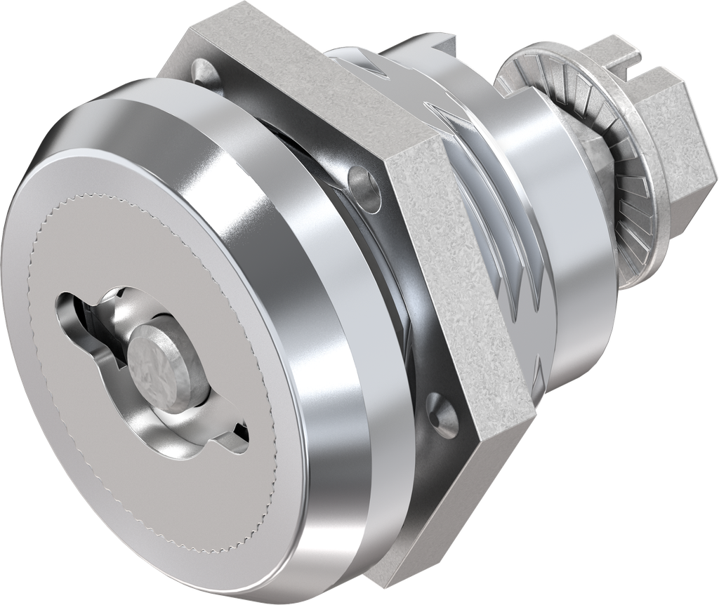 Sicherheits-Vorreiber Doppelbart 5 Ausführung rechts mit Staubschutz, GD-Zn verchromt
